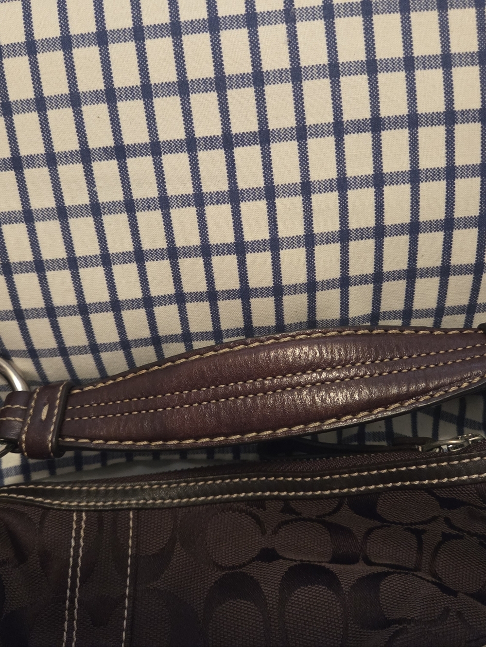 Coach Dark Brown Signature Canvas Hobo Shoulder Bag - Picture 2 of 3